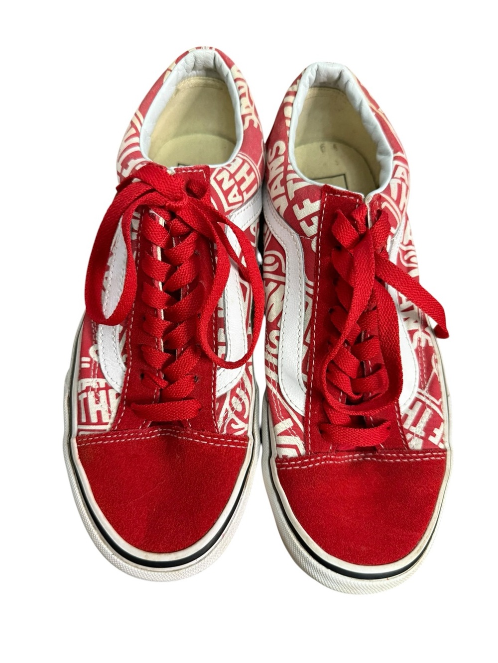 Vans Red White Checkered Sneakers Shoes Women's Size 8.5 - Picture 1 of 7